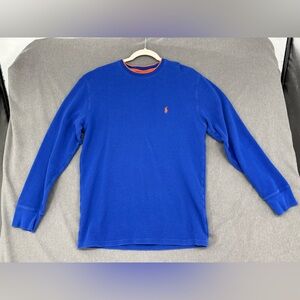 Polo Ralph Lauren Mens L Thermal Waffle Knit Sleepwear Long Sleeve Cotton Shirt